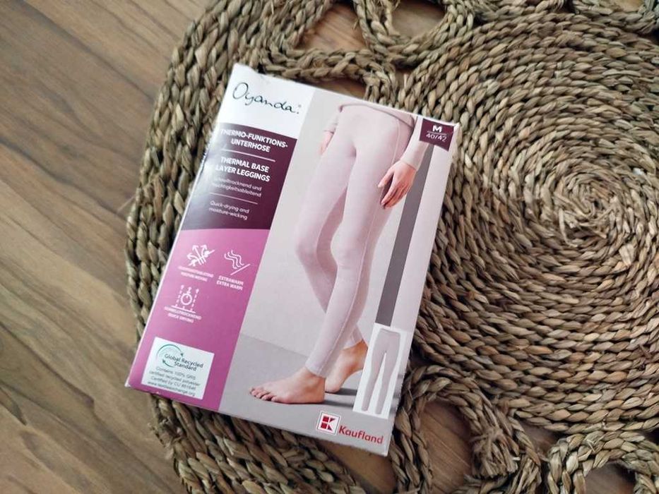 nowe pudrowe legginsy termiczne 40/42