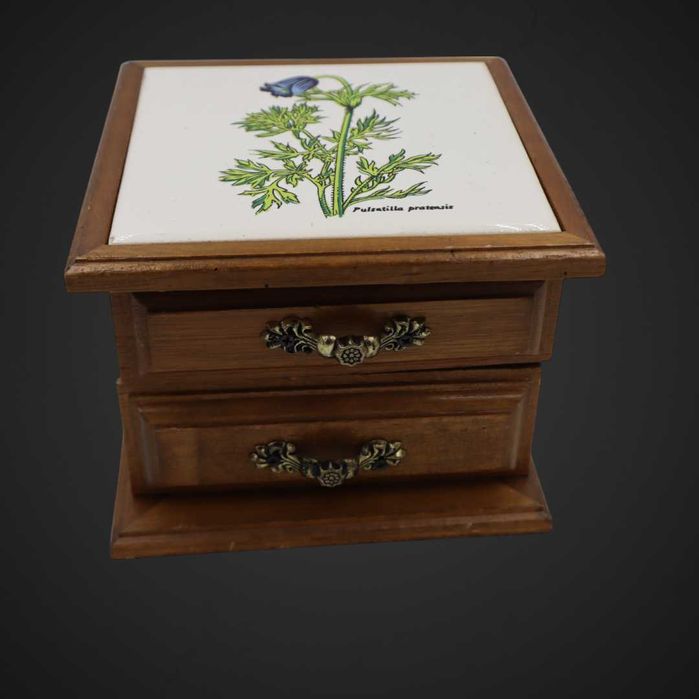 Szkatułka blat kafel ceramiczny w stylu botanica B5/062869