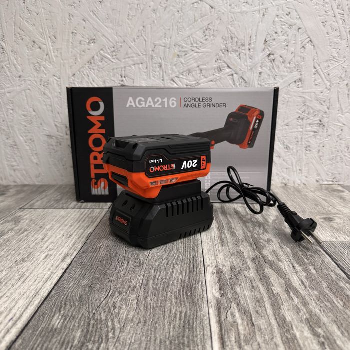 Акумуляторна болгарка Stromo AGA-216 (20V, 4Ah, з АКБ)
