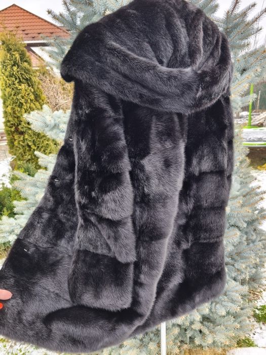 Ог 112! Трансформер! Норкова шуба полушубок поперечка чорний діамант