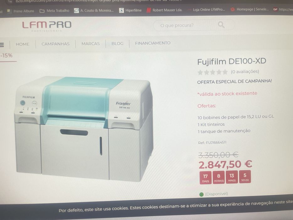 Vendo Impressora fotos DE100 Fujifilm