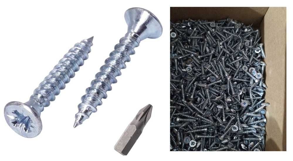 Lote de 3000 parafusos de aço 3 x 16 mm (254)