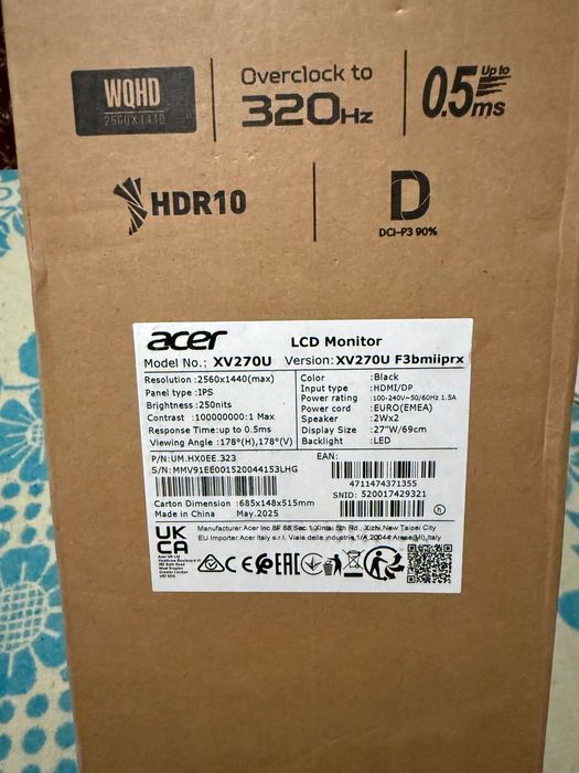 Acer monitor gamer