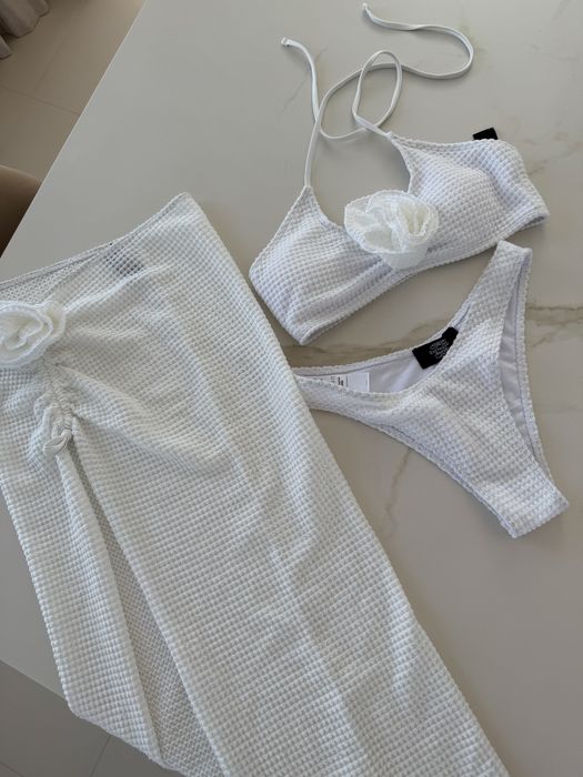Trzy częściowy komplet strój kąpielowy i spódnica boho exclusive