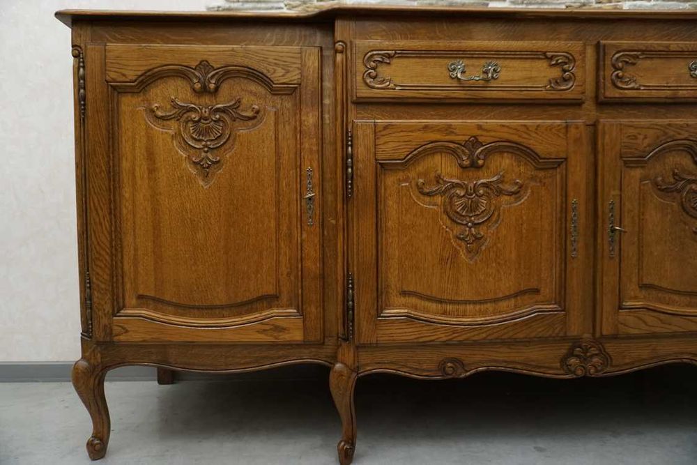 www.HD-MEBEL.pl  Komoda Dębowa Chippendale szer. 220 cm  ( P-1446 )