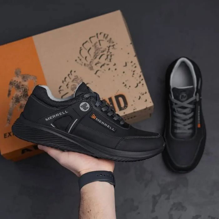 Merrell чоловічі шкіряні чорні кросівки кожаные кроссовки мужские кожа