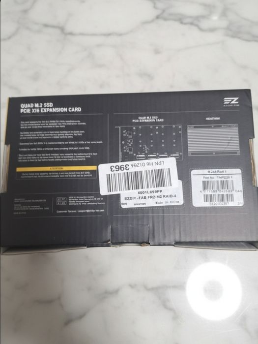 Адаптер Quad M.2 SSD PCIe x16 (EZDIY-FAB) — для 4-х NVMe дисков