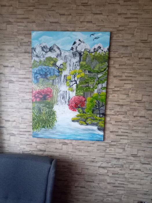 Obraz akrylowy duży ręcznie malowany
