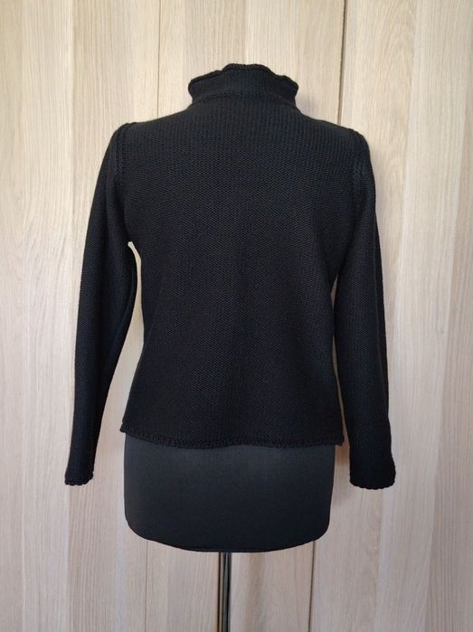 Czarny półgolf damski 50% merino wełna 7/8 rękaw XS/S/M