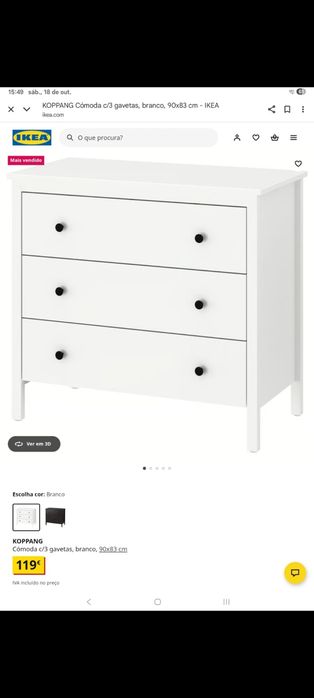 Cômoda com 3 gavetas