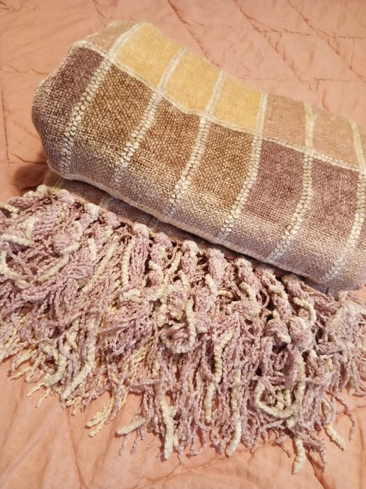 Manta decoração quentinha com franjas