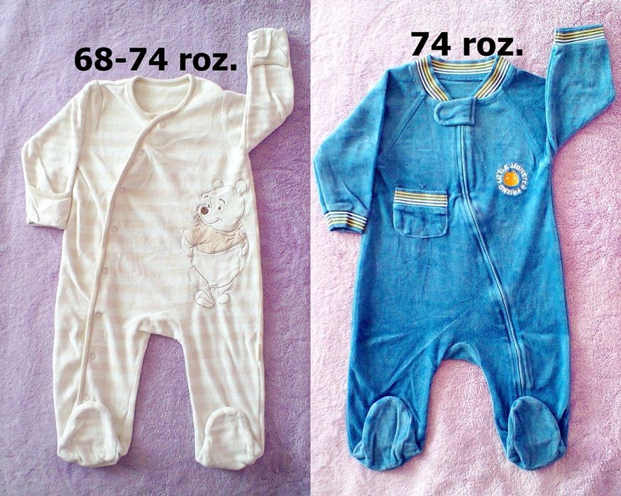 Ubrania 68-74 roz. 6-9 m. Bluzka Spodnie Śpiochy Bluza Koszula.