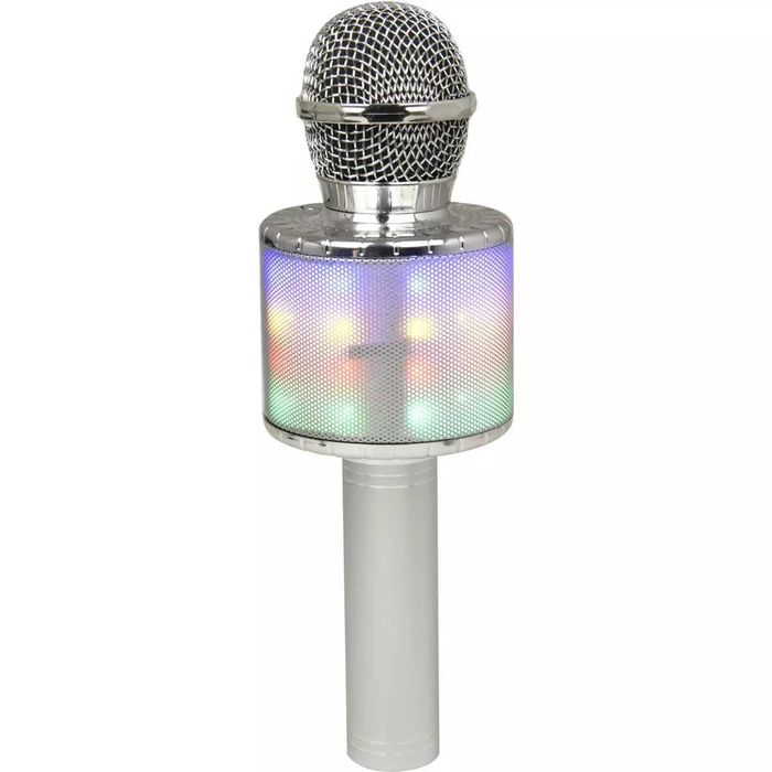 QILIVE Mikrofon LED Bluetooth do karaoke - srebrny