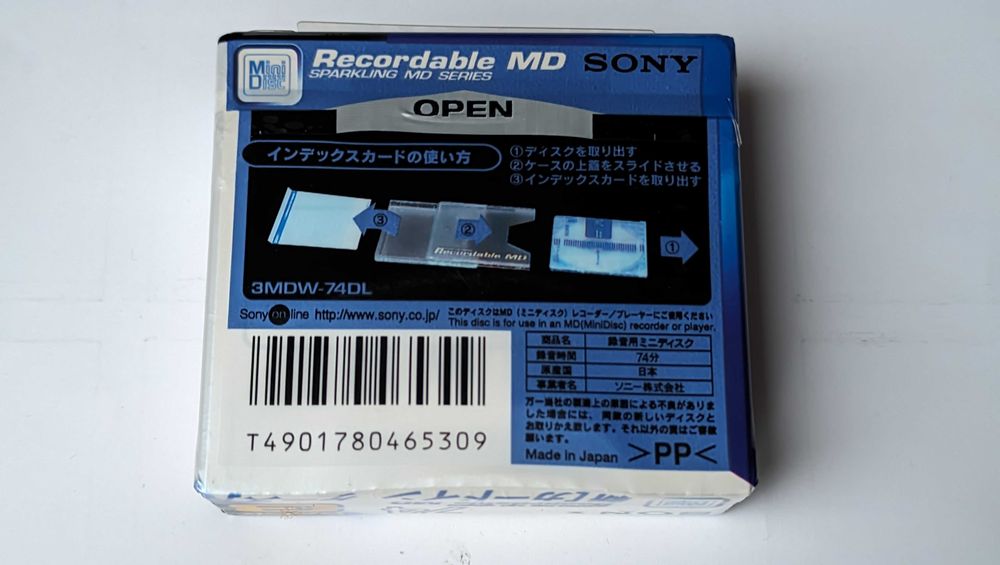 MiniDisc MD SONY Walkman Pear Blue 74 Japan 3szt-3pack