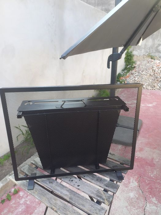 Frente de lareira + gaveta em ferro