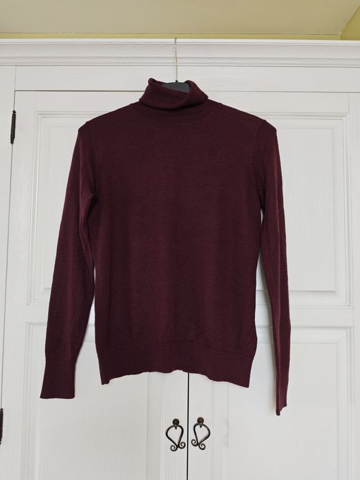 Śliwkowy golf sweter z wełną, Montego, rozmiar S