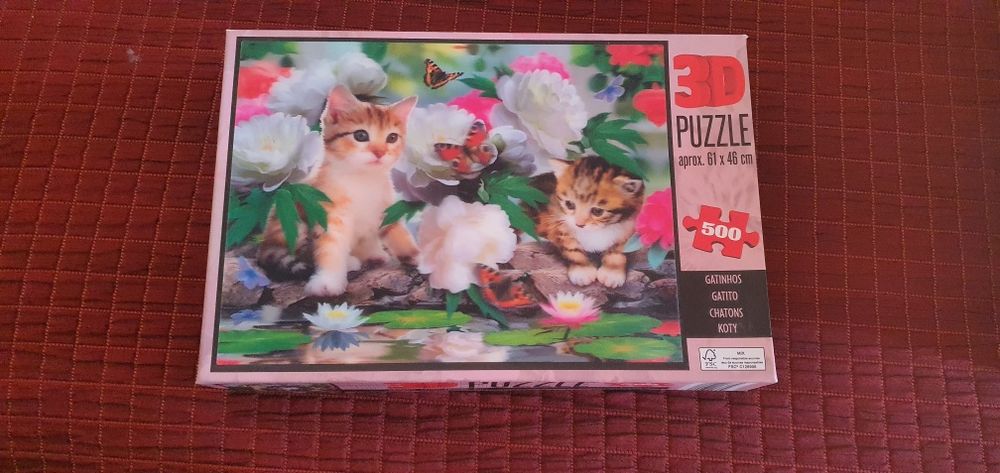 Puzzle 500 peças 3D gatinhos