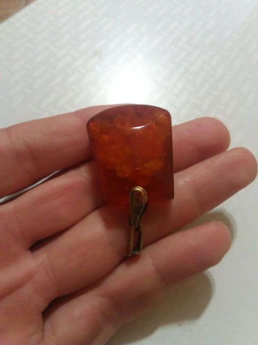 Кулон Янтарь, серебро