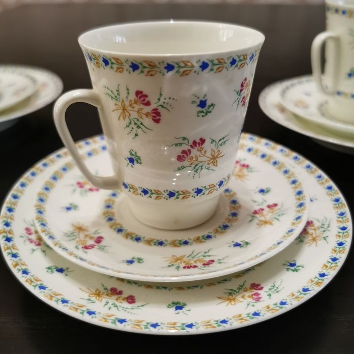 Чашка ЛФЗ. 3х предметник, форма майская, рисунок Голубые колокольчики.