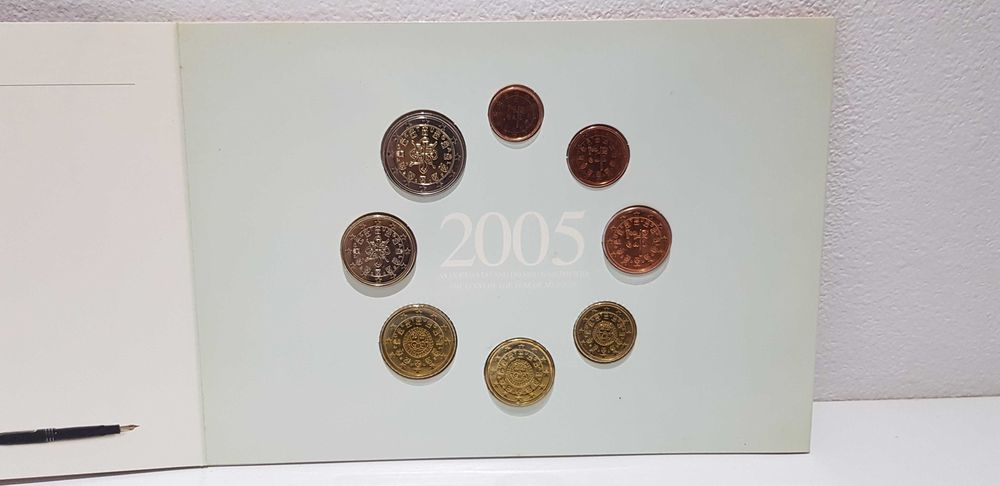 Série de moedas de Euro Anual 2005 "Bebé" Flor do cunho