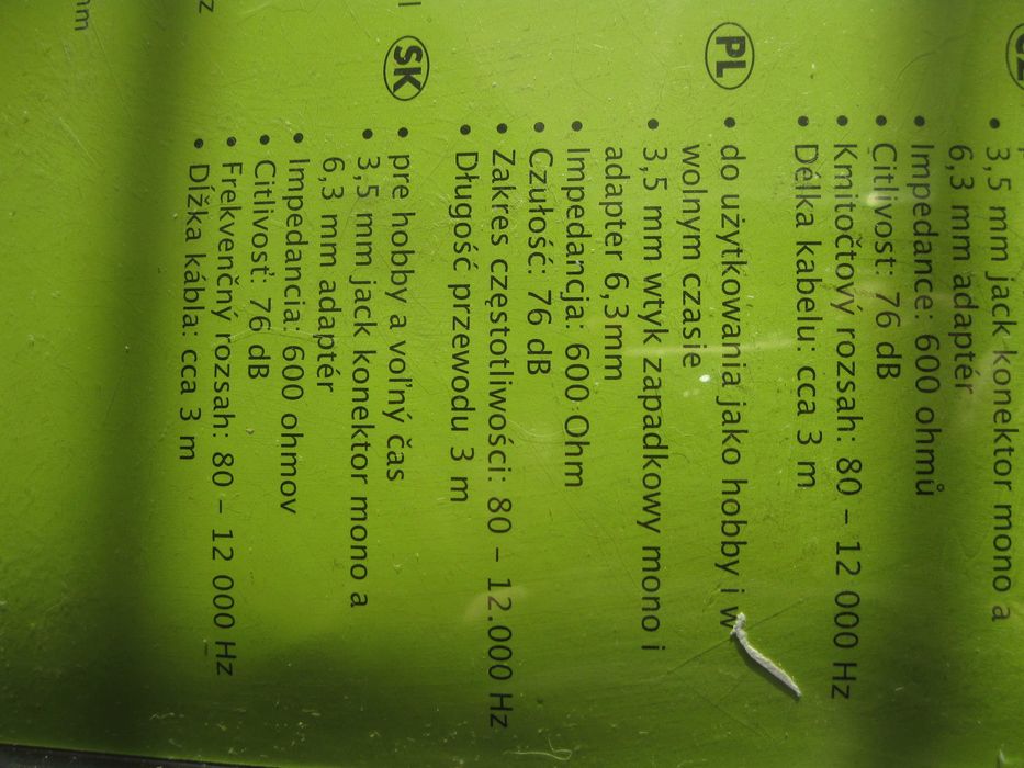 Mikrofon Dynamiczny 76 dB