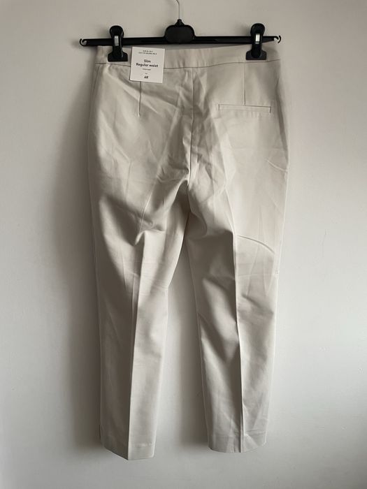 H&M nowe eleganckie cygaretki spodnie nude casual