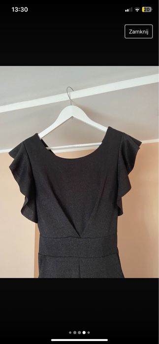 Kombinezon czarny brokatowy elegancki