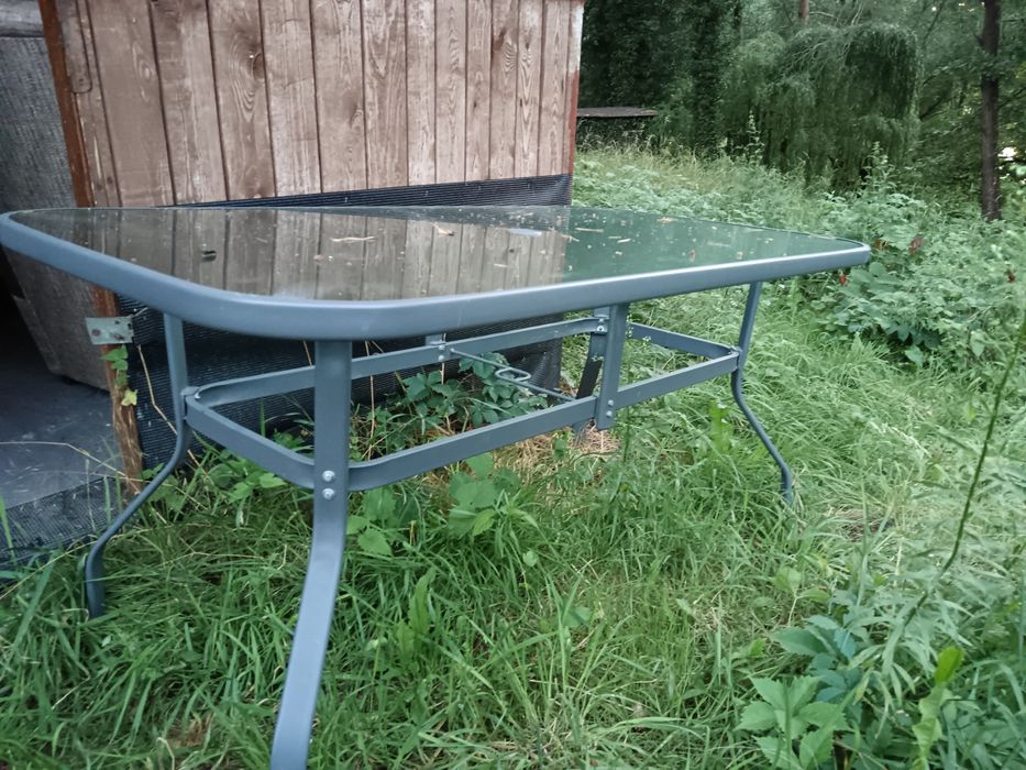 Stolik szklany na dzialke, taras itp Polecam!