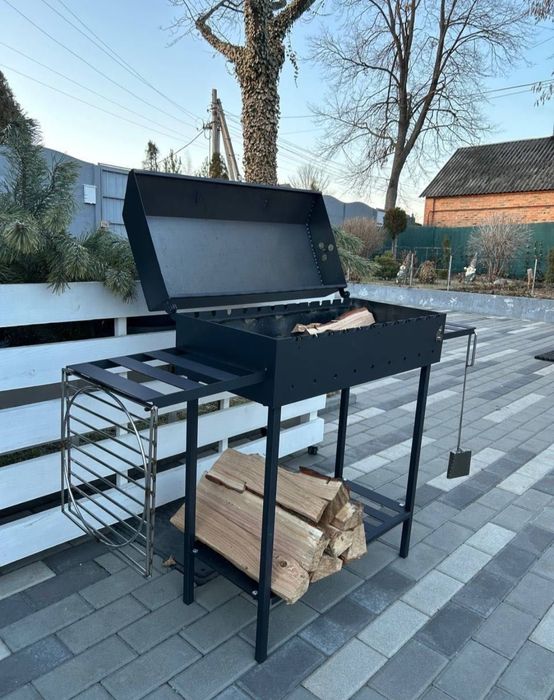 Мангал Барбекю 4 мм на 12 шампурів з кришкою Гриль BBQ Підставка під казан Безкоштовна доставка!