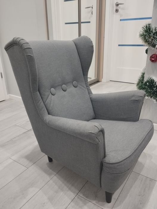 IKEA STRANDMON Fotel dziecięcy Visske szary