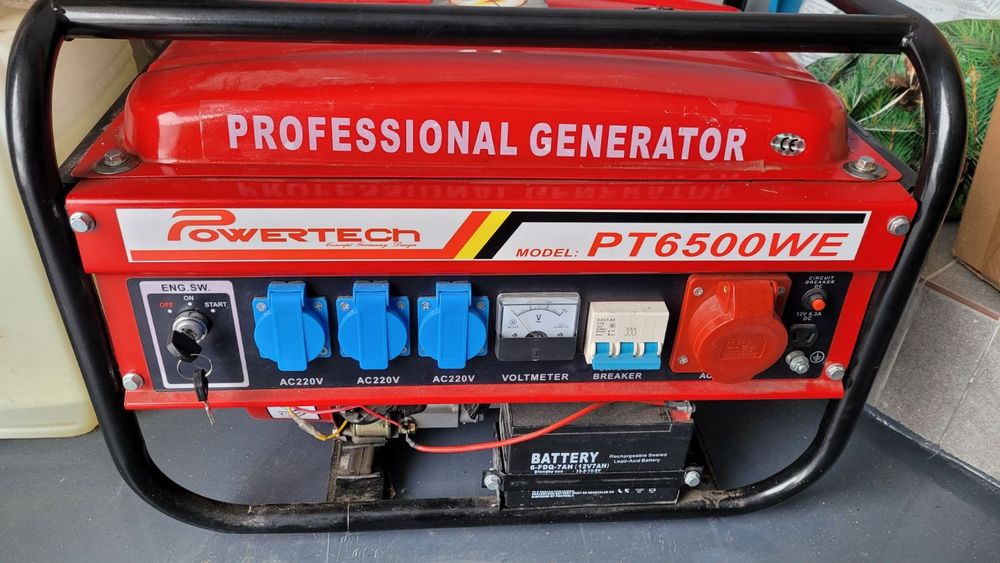 Бензиновий електрогенератор Powertech PT6500WE