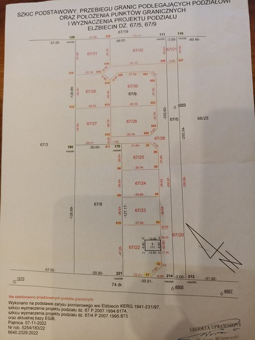 Sprzedam działkę. Elżbiecin.
