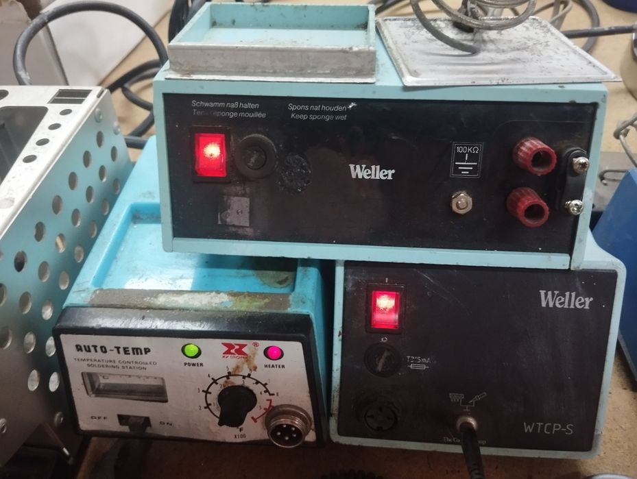 Lote de estações e ferros de soldadura weller