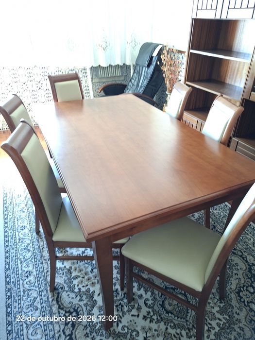 Excelente mesa de sala de jantar com seis cadeiras  robustas