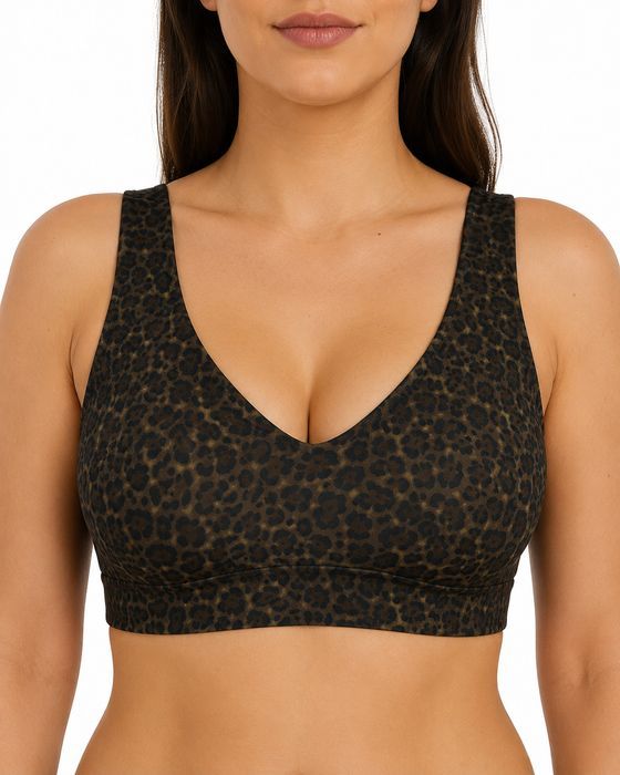 Biustonosz sportowy miękki 4XL 48 brązowo czarny