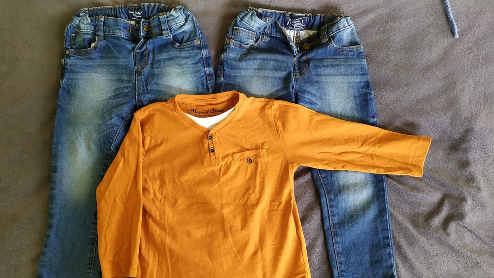 Ubranka dla chłopca r.92. 2pary spodni mayora, bluza by mimi