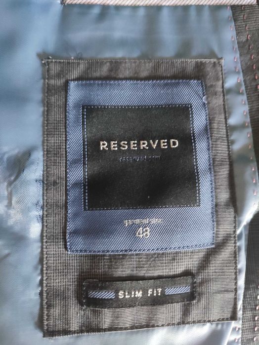 Garnitur Reserved szary Slim Fit – jak nowy
