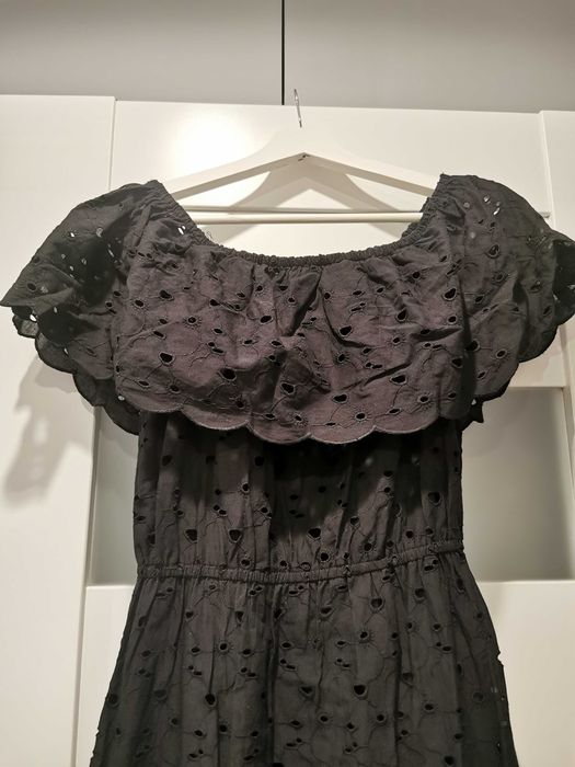 Sukienka letnia hiszpanka czarna DUNNES r. 36 maxi długa