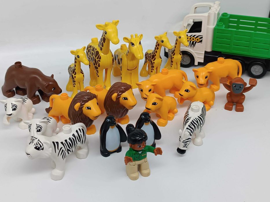 Klocki LEGO DUPLO 24 figurki zwierząt zwierzęta Duplo ZOO, zwierzęta do zoo + samochód DARMOWA DOSTAWA OLX