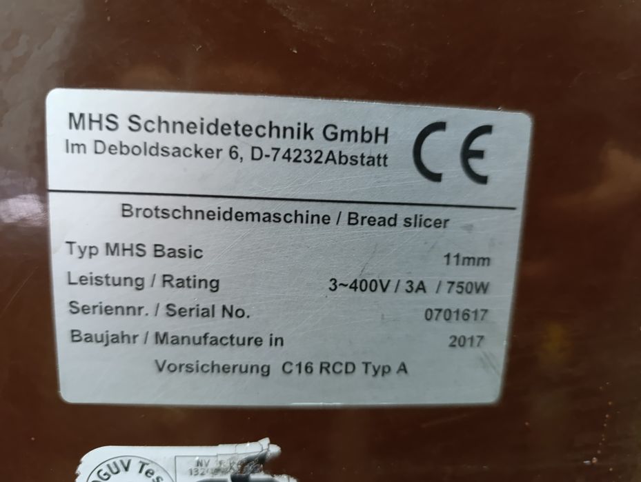 Хліборізка. Машина для нарізання хлібу. MHS