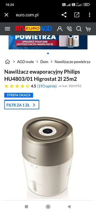 Nawilżacz powietrza klimatyzator Phillips