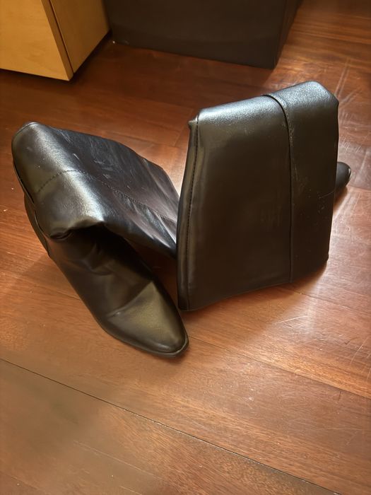 Botas pretas Wide Fit de cano alto com salto