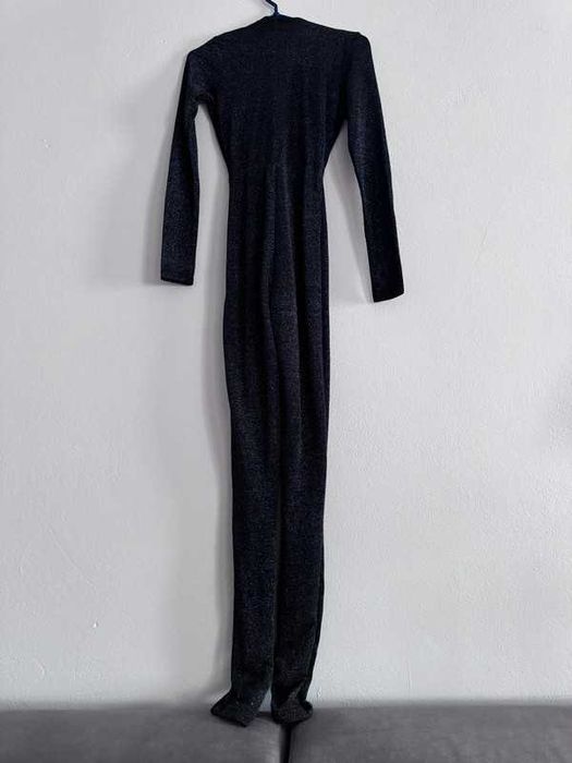 Czarny błyszczący kombinezon oh polly xs 34