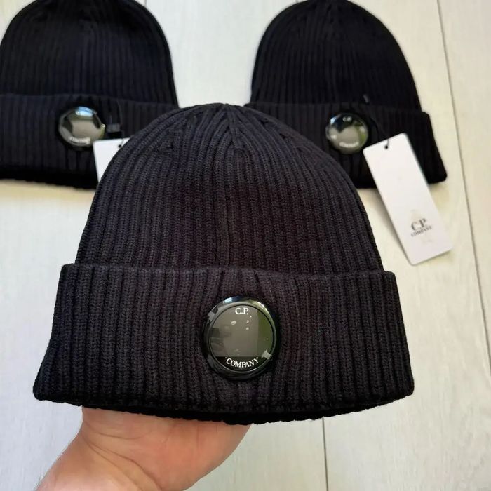 Шапка C.P. Company: Чорна, Сіра , з однією лінзою, One size