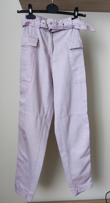 Spodnie XS 34 Bershka fioletowe wysoki stan