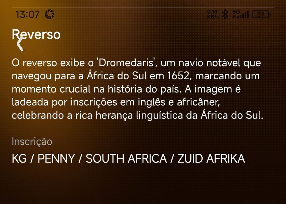 Moeda antiga África do sul