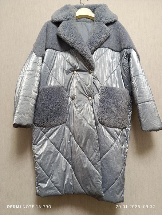 Пальто куртка пуховик оверсайз пог 66 см р.S- XL