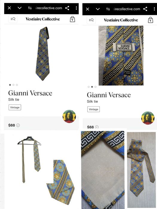 Вінтажна шовкова краватка Versace