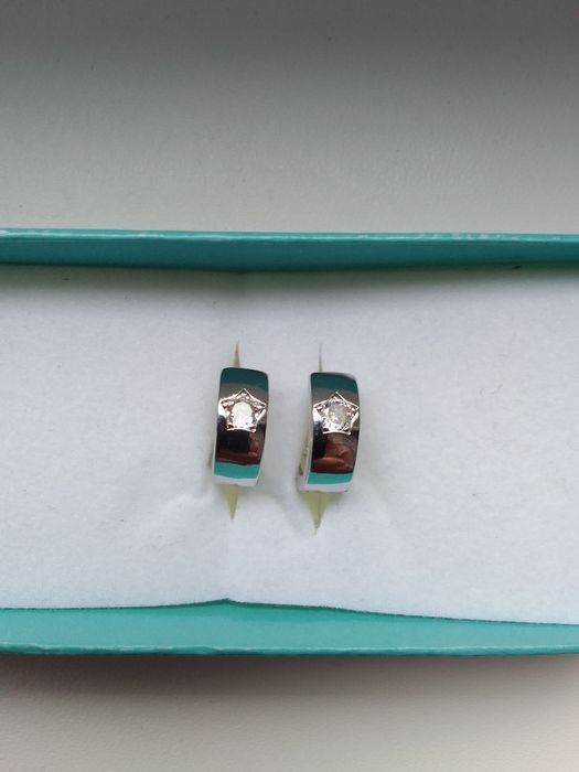 Kolczyki posrebrzane z cyrkoniami nowe