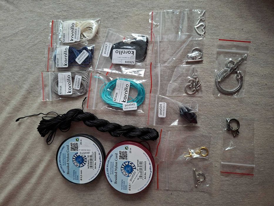 Sznurki i zapięcia do robienia bransoletek DIY handmade